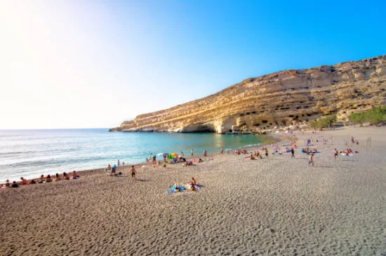 South Crete Tour: Matala Beach, Caves & Winery Visit